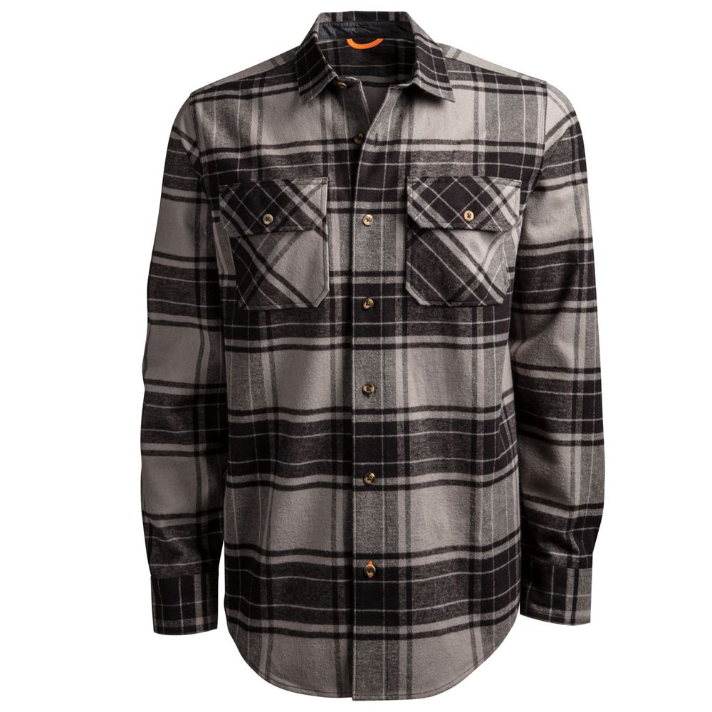 Timberland Mens Shirts PRO® Big & Tall Woodfort Heavyweight Flex Flannel Work - Dark Grey - India PH